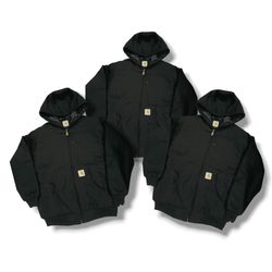 Carhartt Überarbeitet Stil Schwarze Kapuzenjacke