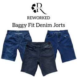 Shorts en denim à taille large retravaillés