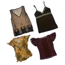 Y2k Printed Mesh Tops ft Mexx