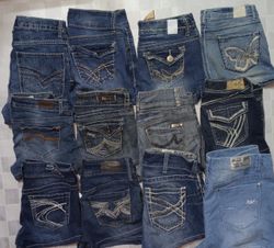 SILVER AND OTHER MIX BRANDS MINI SHORTS (ID 1148)