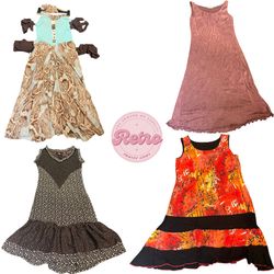 Vintage Midi Dresses – Boho Earth Tones & Abstract..