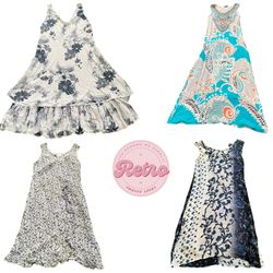 Vintage Midi Dresses – Coastal Florals & Soft Blue..