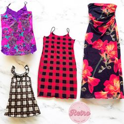 Y2K Mini & Slip Dresses – Retro Florals, Bold Chec..