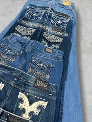 Women's Y2K Embellished Bootcut/Flared Jeans (E-79..