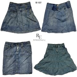 Y2K Britney Era Denim Midi Skirts (RE-1337)