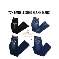 Y2k Embelished Flare Jeans