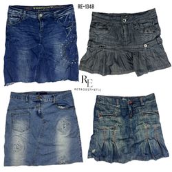 Y2K IT Girl Denim Midi Skirts (RE-1348)