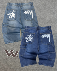 Stüssy rework style denim shorts #16625