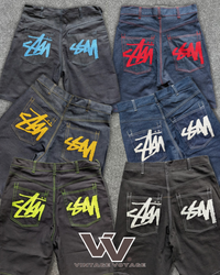Stüssy rework style denim shorts #16625
