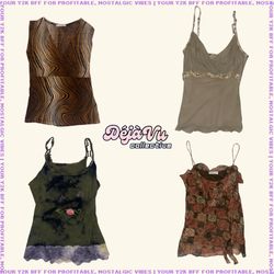 Top in Cami con Palette Grunge anni '90/Y2K (DVC#4..