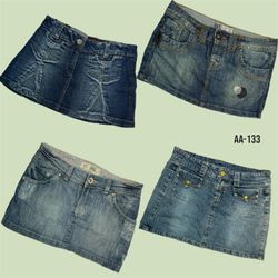 Y2K Britney Ära Denim Mikro Mini Röcke (AA-133)