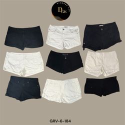Retro Duo | Y2K Black & White Denim Cut-Offs (GRV-..