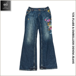 Y2K FLARE & EMBELLISH DENIM JEANS (BUNDLE 6)