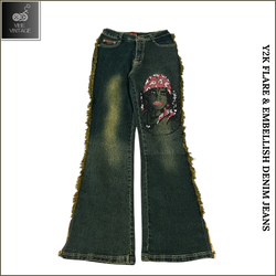 Y2K FLARE & EMBELLISH DENIM JEANS (BUNDLE 12)