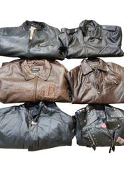 Mixed Brand Vintage Leather Jackets – 7 Piece Bran..