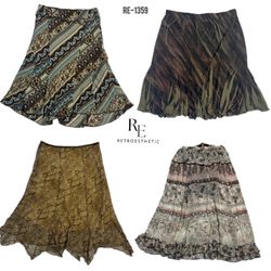 Y2K Grunge Floral Polyester Röcke (RE-1359)