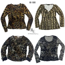 Y2K Animal Print Full Sleeve Tops (RE-1365)