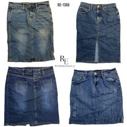 Y2K IT Girl Denim Midi Skirts (RE-1368)