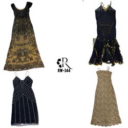 Robe perlée de fille mystérieuse Y2K (RW-344)