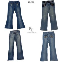 Y2K IT Girl Unique Denim Jeans (RE-1372)