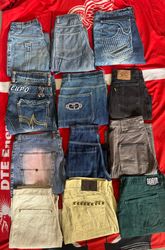 Shorts de hip hop em denim 12 peças