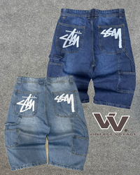 Stüssy rework style denim shorts #19625