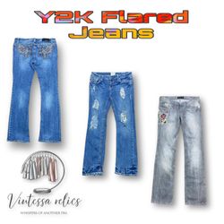 VP20 Y2K Embroidered & Flared Jeans