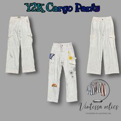 VP21 Y2K White Cargo Trousers-10 PCs
