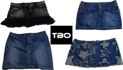 Denim mini skirts