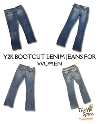 Y2K Bootcut Denim Jeans für Frauen - 30 Stück