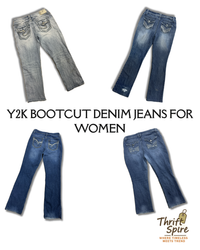 Y2K Bootcut Denim Jeans für Frauen - 30 Stück