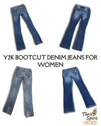 Y2K Bootcut Denim Jeans für Frauen - 30 Stück