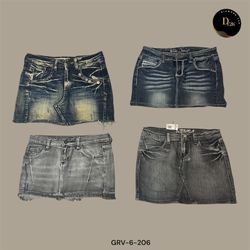 Y2K Black Denim Skirt Set | Mini & Midi Retro Duo ..