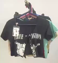 CR-164 Überarbeitete Damen Cropped T-Shirts