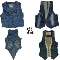 Y2K Unique Retro Style Denim Waist Coat (RW-354)