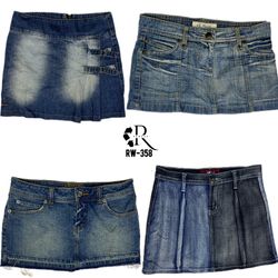 Y2K Cyber Girl Era Denim Mini Skirts (RW-358)