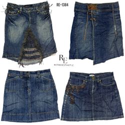 Y2K Britney Era Denim Midi Skirts (RE-1384)