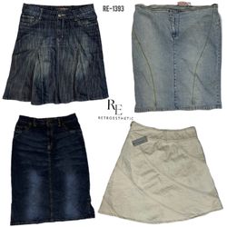 Y2K Britney Era Denim Midi Skirts (RE-1393)