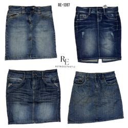 Y2K Britney Era Denim Midi Skirts (RE-1397)