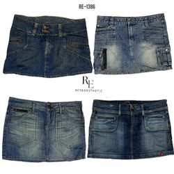 Y2K IT Girl Denim Mini Skirts (RE-1386)