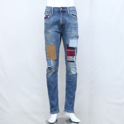 CR-168 Reworked Flannel Patch Denim Jeans