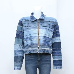 CR-177 Reworked Levi's Cropped Belted Denim Jacket