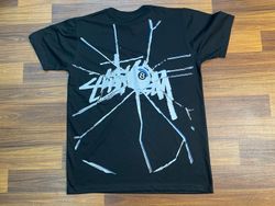 Stussy rework style black shatterd t shirt