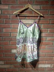 Printed silk slip dress