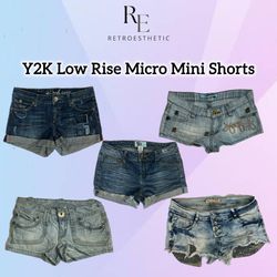 Shorts Micro Mini de Bajo Cintura Y2K (RERP)