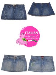 Y2k signature denim micro mini skirts