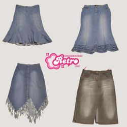 Y2k IT Girl Denim Maxi Skirts