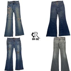 Jeans de mezclilla únicos acampanados Y2K IT Girl ..