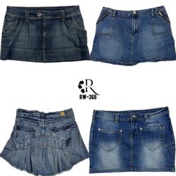 Y2K Cyber Girl Era Denim Mini Skirts (RW-368)
