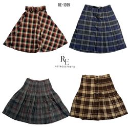 Y2K Checkered Wool Skirts (RE-1399)
